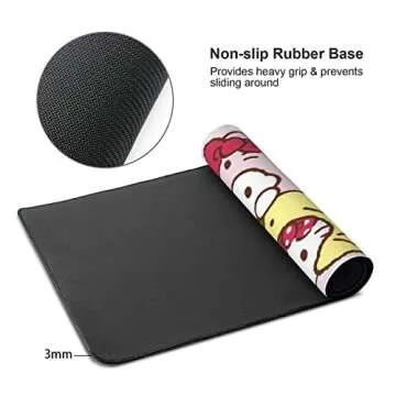 Kawaii Girly Cute Gaming Mouse Pad, Long Extended XXL Desk Mat, Extra Large Girl Anime Mousepad Keyboard Pads for Work Game Office Home, 35.4'' X 15.7''