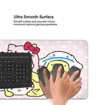 Kawaii Girly Cute Gaming Mouse Pad, Long Extended XXL Desk Mat, Extra Large Girl Anime Mousepad Keyboard Pads for Work Game Office Home, 35.4'' X 15.7''