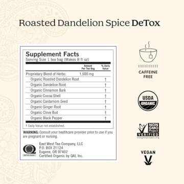 Yogi Tea Herbal DeTox Variety Sampler - 16 Bags per Pack (3 Packs) - Organic Sampler - Includes Peach & Original DeTox Teas & Roasted Dandelion Spice