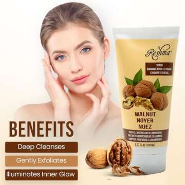 Reshma Beauty Walnut Scrub | Dual Action Cleanser Face & Body Scrub | Gentle for All Skin Types and Dull Skin| Deep Cleansing and Moisturizing| Enhances Natural Glow| Cruelty Free (Pack of 6)
