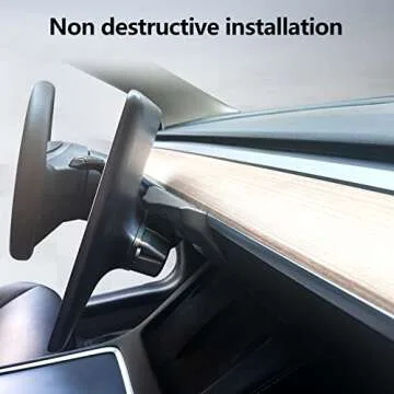 Onlysay Screen Swivel Mount for Tesla Model 3 2017-2023 and Model Y 2019-2024 Left/Right 30° Up/Down 15° Aluminium Alloy Screen Rotating Bracket Four Directions