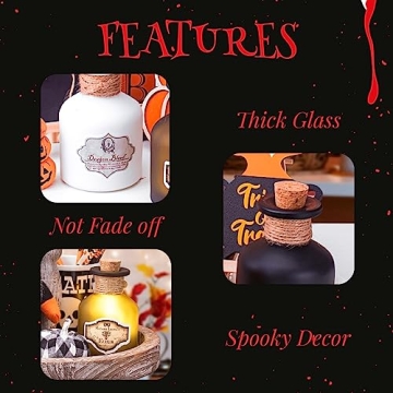 GOGREENWOVEN Halloween Potion Bottles with Labels & Twine