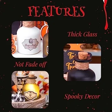 GOGREENWOVEN Halloween Potion Bottles with Labels & Twine