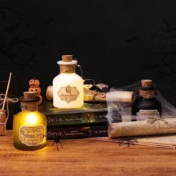 GOGREENWOVEN Halloween Potion Bottles with Labels & Twine