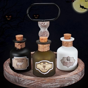 GOGREENWOVEN Halloween Potion Bottles with Labels & Twine