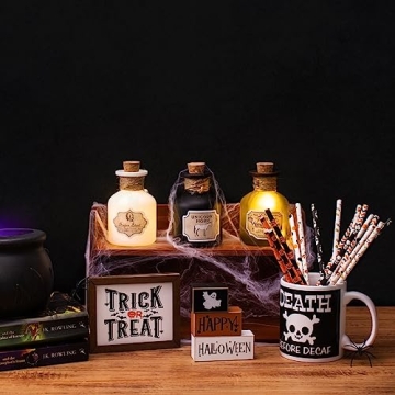 GOGREENWOVEN Halloween Potion Bottles with Labels & Twine