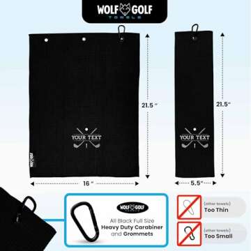 Personalized Golf Towel | Personalized Golf Towels for Golf Bags | Custom Golf Towel Golf Gifts | Go...