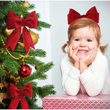 Lyrow 2 Rolls Valentines Velvet Ribbon for Crafting and Gift Wrapping