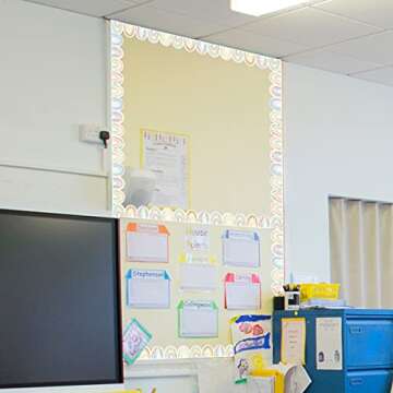 Pastel Rainbow Bulletin Board Border Boho Classroom Decor 36ft Two Sided Borders Trimmer for School Birthday Party Decorations