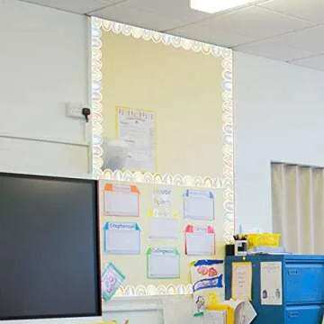 Pastel Rainbow Bulletin Board Border Boho Classroom Decor 36ft Two Sided Borders Trimmer for School Birthday Party Decorations