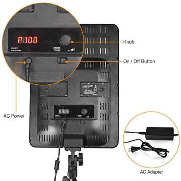 LimoStudio [2-Pack] 384LED Dimmable Dual-Color Temperature Photo Light Panel with Photo and Video Studio Light Stand Tripod, AGG976