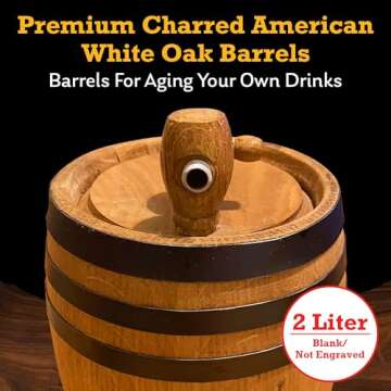 Red Head Barrels - 2 L Premium Distillery-Grade Oak Barrels for Aging Whiskey, Rum, and More, Ideal ...