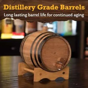 Red Head Barrels - 2 L Premium Distillery-Grade Oak Barrels for Aging Whiskey, Rum, and More, Ideal for Whiskey Barrel or Wine Barrel, American Charred Oak Barrel with 12-Page Cocktail Recipe Booklet