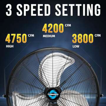 Tornado 20" High Velocity Wall Fan - 4750 CFM Performance