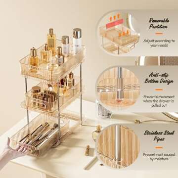 ESTHELLO 3-Tier Bathroom Counter Organizer: Vertical Storage Design for Crowded Counters, Vanity Org...