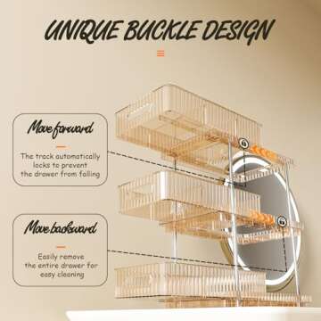 ESTHELLO 3-Tier Bathroom Counter Organizer: Vertical Storage Design for Crowded Counters, Vanity Organizer, Multi-Functional Organization, Rose Gold