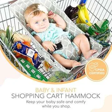 Binxy Baby Shopping Cart Hammock - Comfortable & Secure Cart Seats for Infants and Toddlers, Perfect...