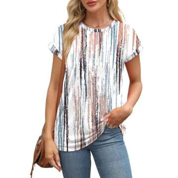Alaroo Resort Wear for Women 2025 Beach Vacation Clothes Short Sleeve Cute Summer Tops Print 11 XL