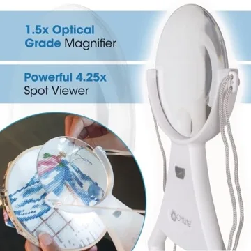 OttLite 4-Inch Magnifier - LED Light & Adjustable Neck Cord