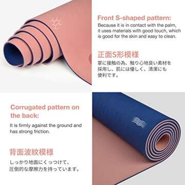 Gruper Yoga Mat Non Slip, Eco Friendly Fitness Exercise Mat with Carrying Strap,Pro Yoga Mats for Women,Workout Mats for Home, Pilates and Floor Exercises