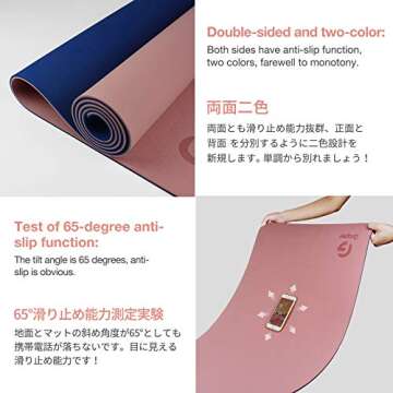 Gruper Yoga Mat Non Slip, Eco Friendly Fitness Exercise Mat with Carrying Strap,Pro Yoga Mats for Women,Workout Mats for Home, Pilates and Floor Exercises
