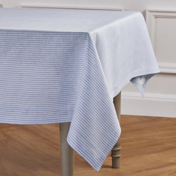 Solino Home Cornflower Blue Linen Tablecloth 120" x 60"
