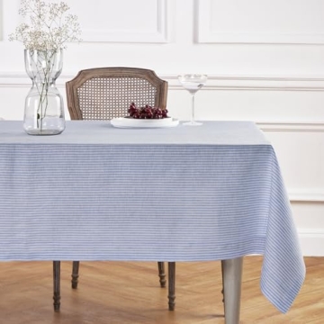 Solino Home Cornflower Blue Linen Tablecloth 120" x 60"