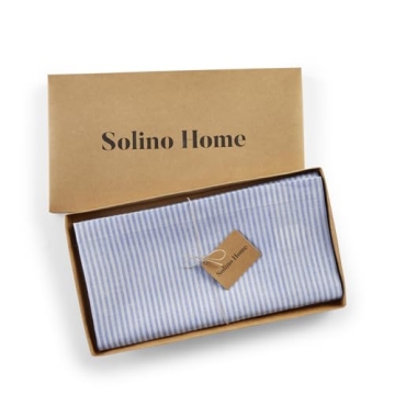 Solino Home Cornflower Blue Linen Tablecloth 120" x 60"