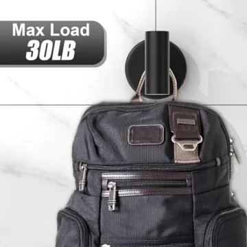 Stusgo 4-Pack Black Towel Hooks for Modern Bathrooms