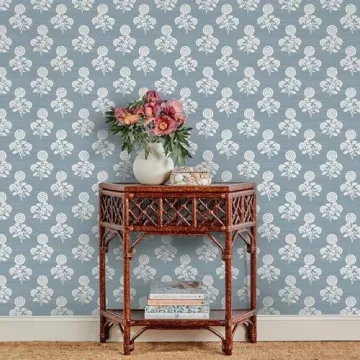 Flourish Blue Floral Peel and Stick Wallpaper for Home Decor