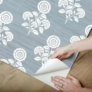 Flourish Blue Floral Peel and Stick Wallpaper for Home Decor