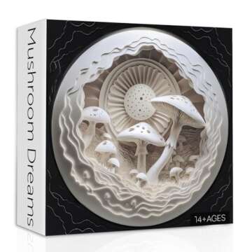 Mushroom Puzzles for Adults 1000 Pieces, Magic Forest Paper Cut Jigsaw Puzzles, Fantasy Mushroom Fun...