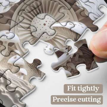 Mushroom Puzzles for Adults 1000 Pieces, Magic Forest Paper Cut Jigsaw Puzzles, Fantasy Mushroom Fungi as Home Decor