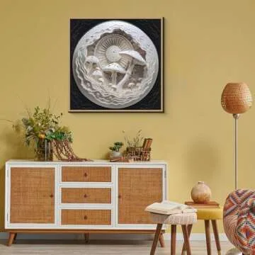 Mushroom Puzzles for Adults 1000 Pieces, Magic Forest Paper Cut Jigsaw Puzzles, Fantasy Mushroom Fungi as Home Decor