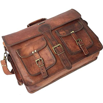 Cuero DHK 16 Inch Vintage Handmade Leather Messenger Bag Laptop Briefcase Computer Satchel Bag for Men & Women (16 Inch Medium)