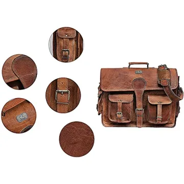 Cuero DHK 16 Inch Vintage Handmade Leather Messenger Bag Laptop Briefcase Computer Satchel Bag for Men & Women (16 Inch Medium)