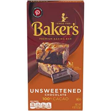 Baker's Unsweetened Baking Chocolate Bar, 4 Ounce Kosher Okd