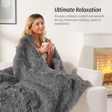Wemore Shaggy Faux Fur Weighted Blanket for Comfort and Warmth