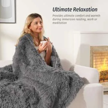 Wemore Shaggy Faux Fur Weighted Blanket for Comfort and Warmth