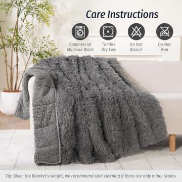 Wemore Shaggy Faux Fur Weighted Blanket for Comfort and Warmth