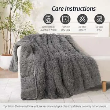 Wemore Shaggy Faux Fur Weighted Blanket for Comfort and Warmth