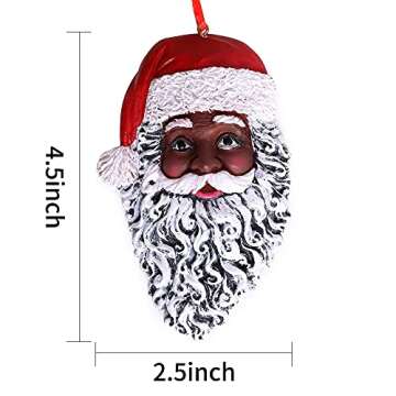 Celebrate Diversity with Eoocan African American Black Santa Claus Ornament At 4.5 Inches Tall