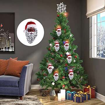 Eoocan African American Black Santa Ornament for Christmas