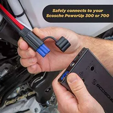 Scosche PBJQC PowerUp QuickConnect PowerSport Battery Jumper Leads Cable with SAE Trickle Charger Adapter for Use with Cars, Trucks, Motorcycles and More