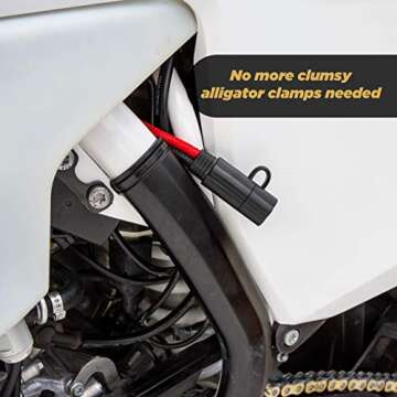 Scosche PBJQC PowerUp QuickConnect PowerSport Battery Jumper Leads Cable with SAE Trickle Charger Adapter for Use with Cars, Trucks, Motorcycles and More