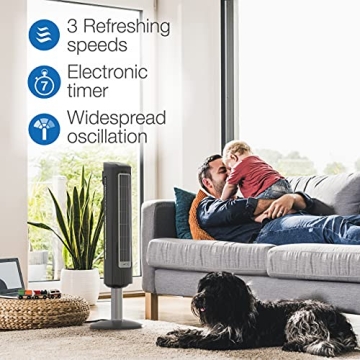 Lasko Wind Tower Fan Remote Control Quiet Speeds Timer