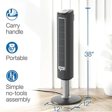 Lasko Wind Tower Fan Remote Control Quiet Speeds Timer