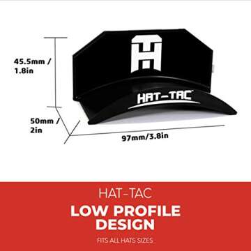 HAT-TAC - Wall Hat Rack Organizer (4-Pack) MADE IN USA Patented Baseball Cap Multi-Purpose Curved Shelf Hanger for Door, Closet, Office, Bedroom, Sturdy Clip Decor Mount System (HT Original Design)