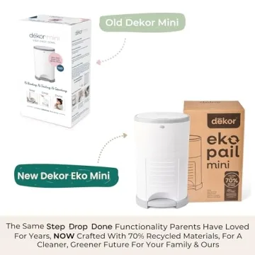 Dekor Mini Hands-Free Diaper Pail Odor-Free Easy Use