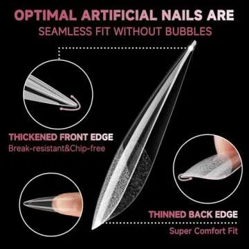 UNA GELLA Long Stiletto Gel Nail Tips Full Cover 312pcs Half Matte Stiletto Gel Tips x Press On Nails for Faster Gelly Nail Extension, Clear False Fake Acrylic Nails 12 Sizes for Her